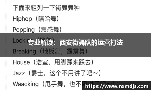 专业解读：西安街舞队的运营打法